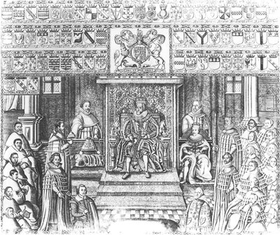 James I of England (1566-1625) at Court by English School